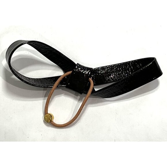 By Lilla Leather Bow Hair Tie in Black - Picture 3 of 4